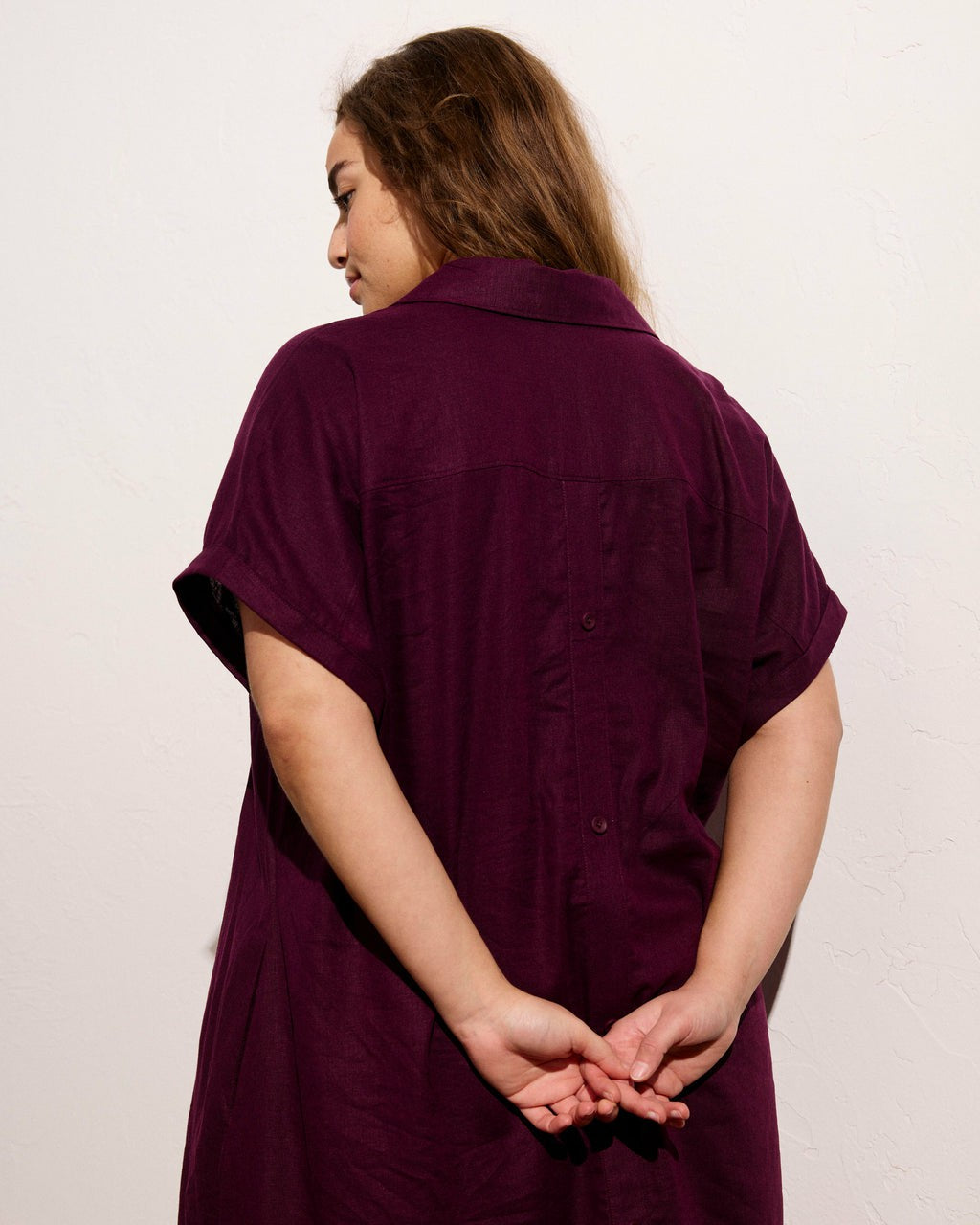 Sunshine Linen Blend Polo Dress - Acai | Universal Standard