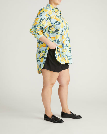 Dawn Linen Blend Hi Low Tunic - Limoncello Print | Universal Standard