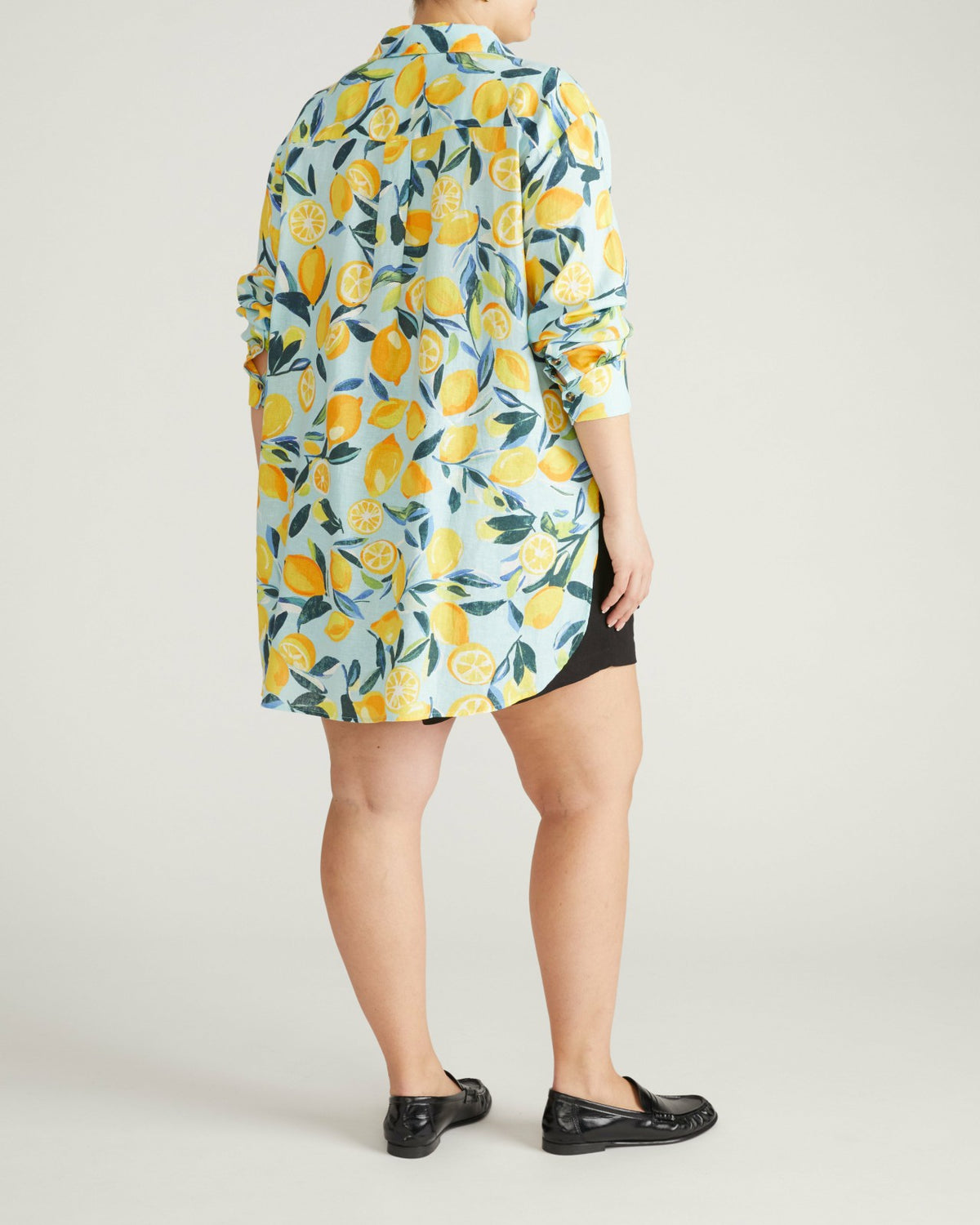 Dawn Linen Blend Hi Low Tunic - Limoncello Print | Universal Standard