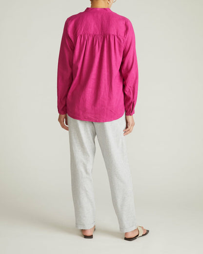 Avalon Linen Blend Blouse - Hyper Pink | Universal Standard