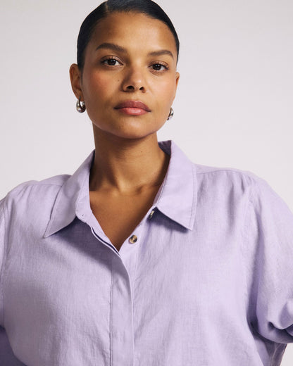 Elbe Stretch Linen Blend Shirt - Orchid | Universal Standard