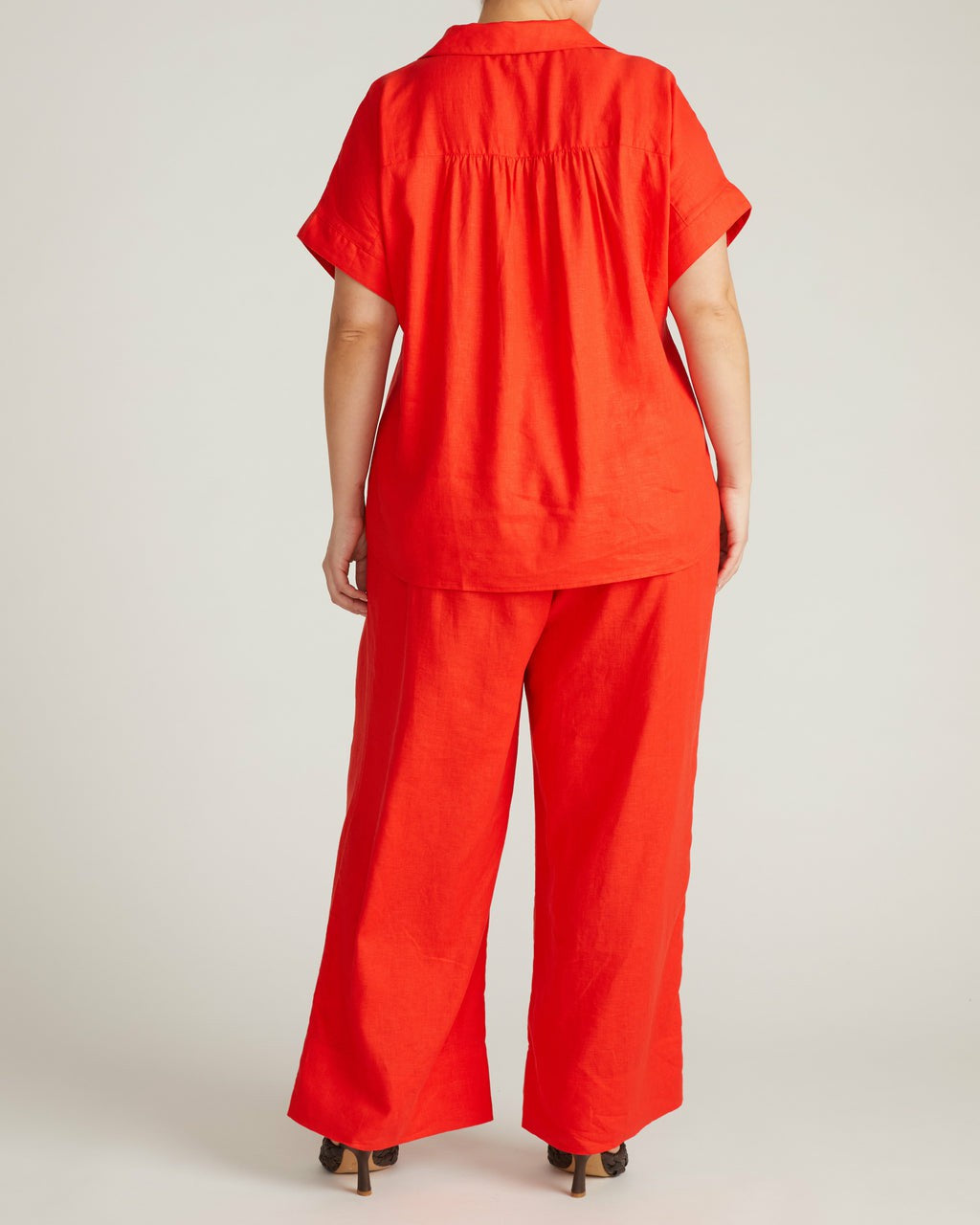 Sandy Short Sleeve Stretch Linen Blend Shirt - Shoreline Sunset | Universal Standard
