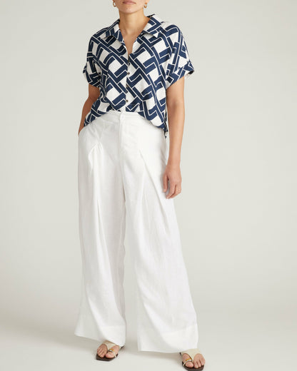 Marley Wide Leg Linen Blend Pants - White | Universal Standard