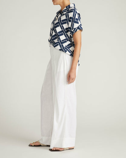 Marley Wide Leg Linen Blend Pants - White | Universal Standard