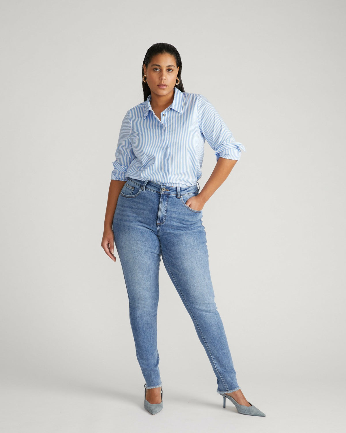 Joni High Rise Curve Slim Leg Jeans 32 Inch - Bright Indigo | Universal Standard