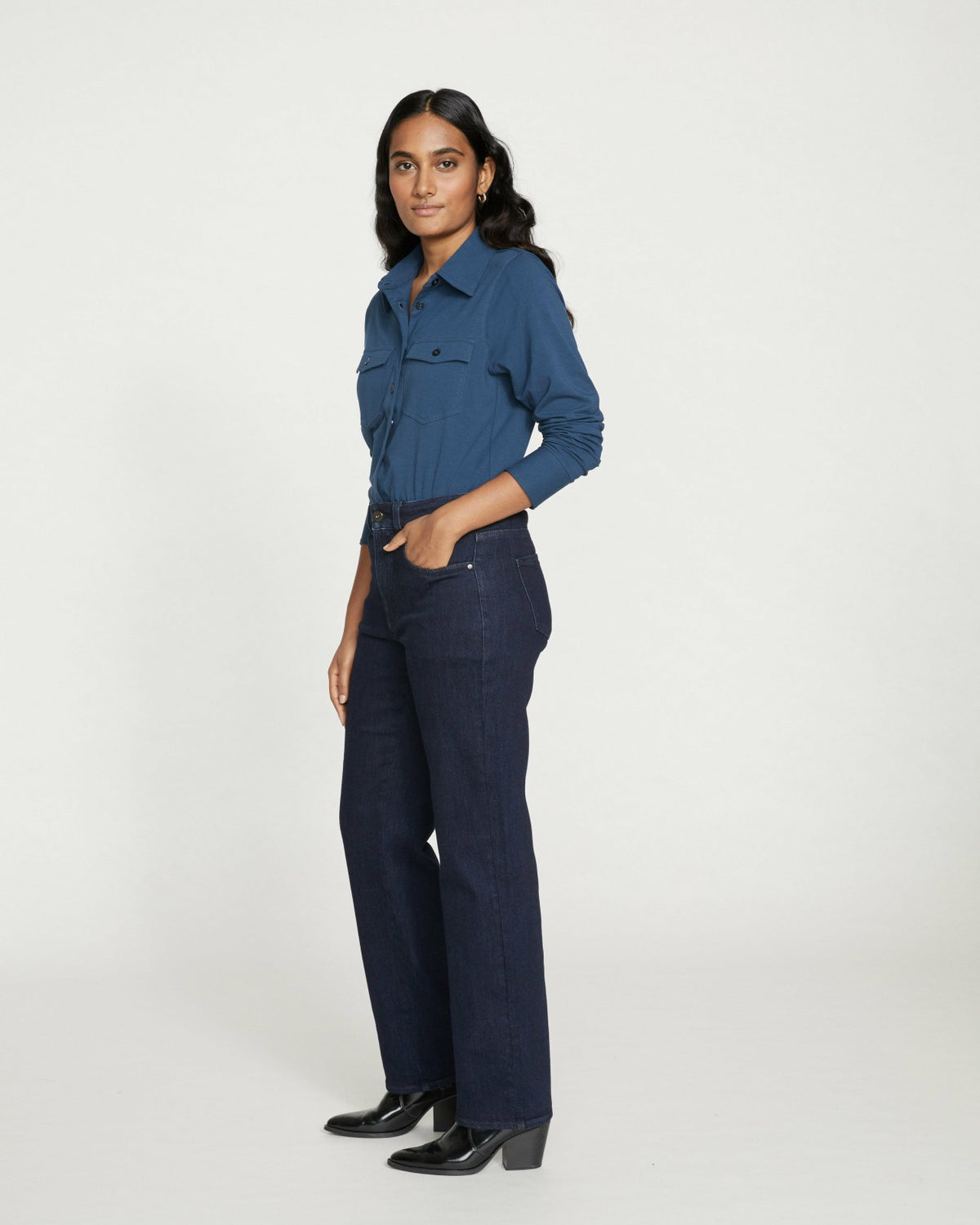 Etta High Rise Straight Leg Jeans 31 Inch - Dark Indigo | Universal Standard