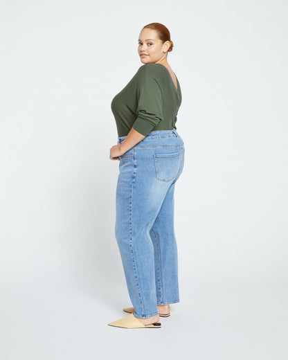 Etta High Rise Straight Leg Jeans 31 Inch - Distressed Washed Indigo | Universal Standard
