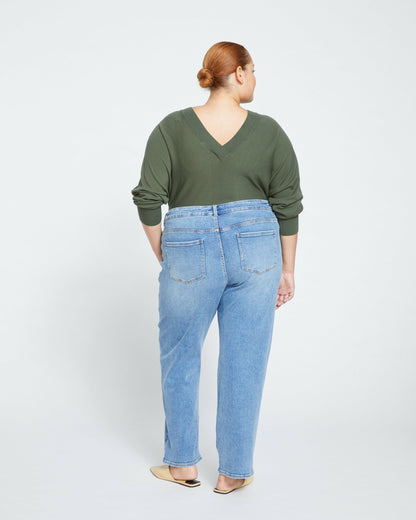 Etta High Rise Straight Leg Jeans 31 Inch - Distressed Washed Indigo | Universal Standard