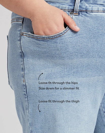 Etta High Rise Straight Leg Jeans 31 Inch - Distressed Washed Indigo | Universal Standard