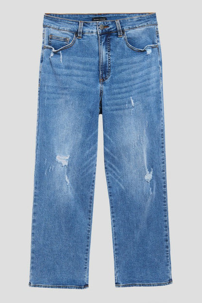 Donna High Rise Curve Straight Leg Jeans 32 Inch - Distressed Indigo | Universal Standard