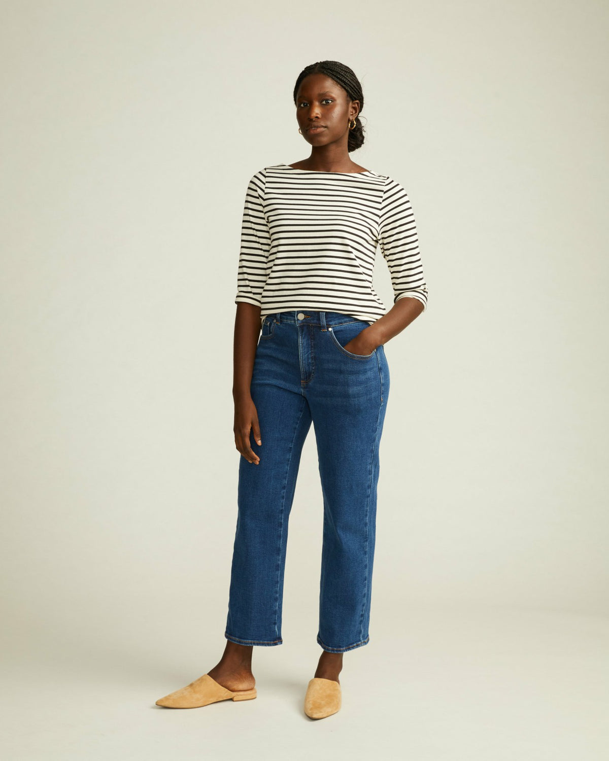 Etta High Rise Straight Leg Jeans 28 Inch - Aged Indigo | Universal Standard