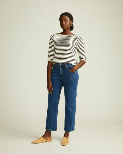 Etta High Rise Straight Leg Jeans 28 Inch - Aged Indigo | Universal Standard