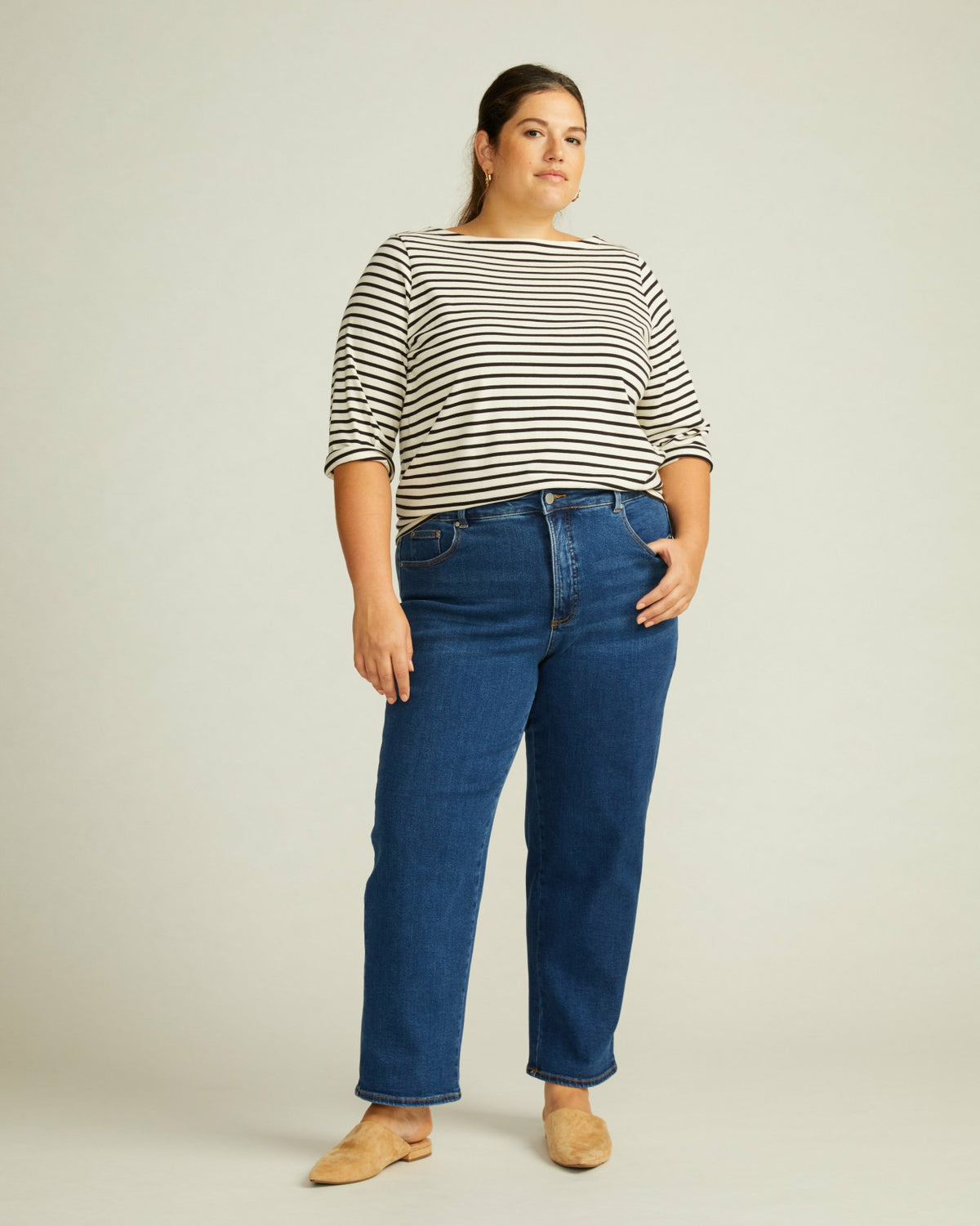 Etta High Rise Straight Leg Jeans 28 Inch - Aged Indigo | Universal Standard