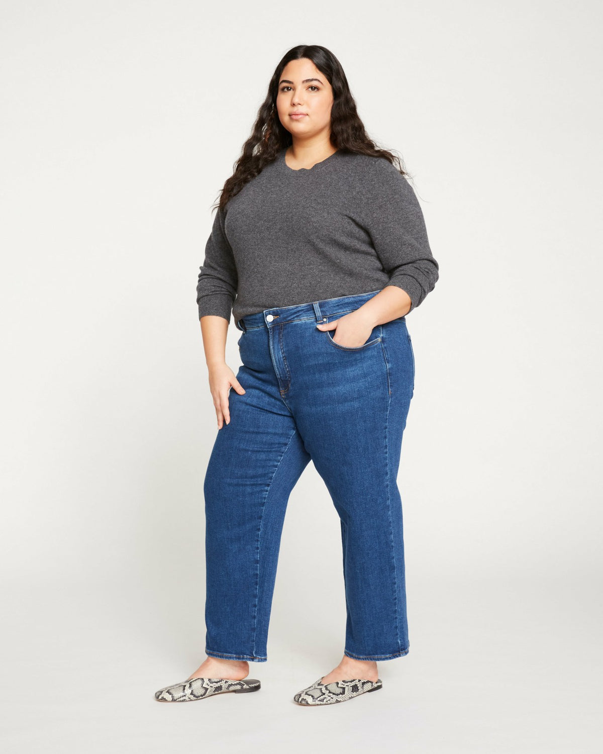 Etta High Rise Straight Leg Jeans 28 Inch - Aged Indigo | Universal Standard