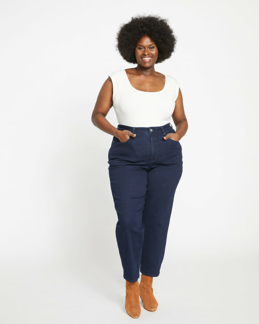 Dylan High Rise Tapered Jeans 29 Inch - Dark Indigo | Universal Standard