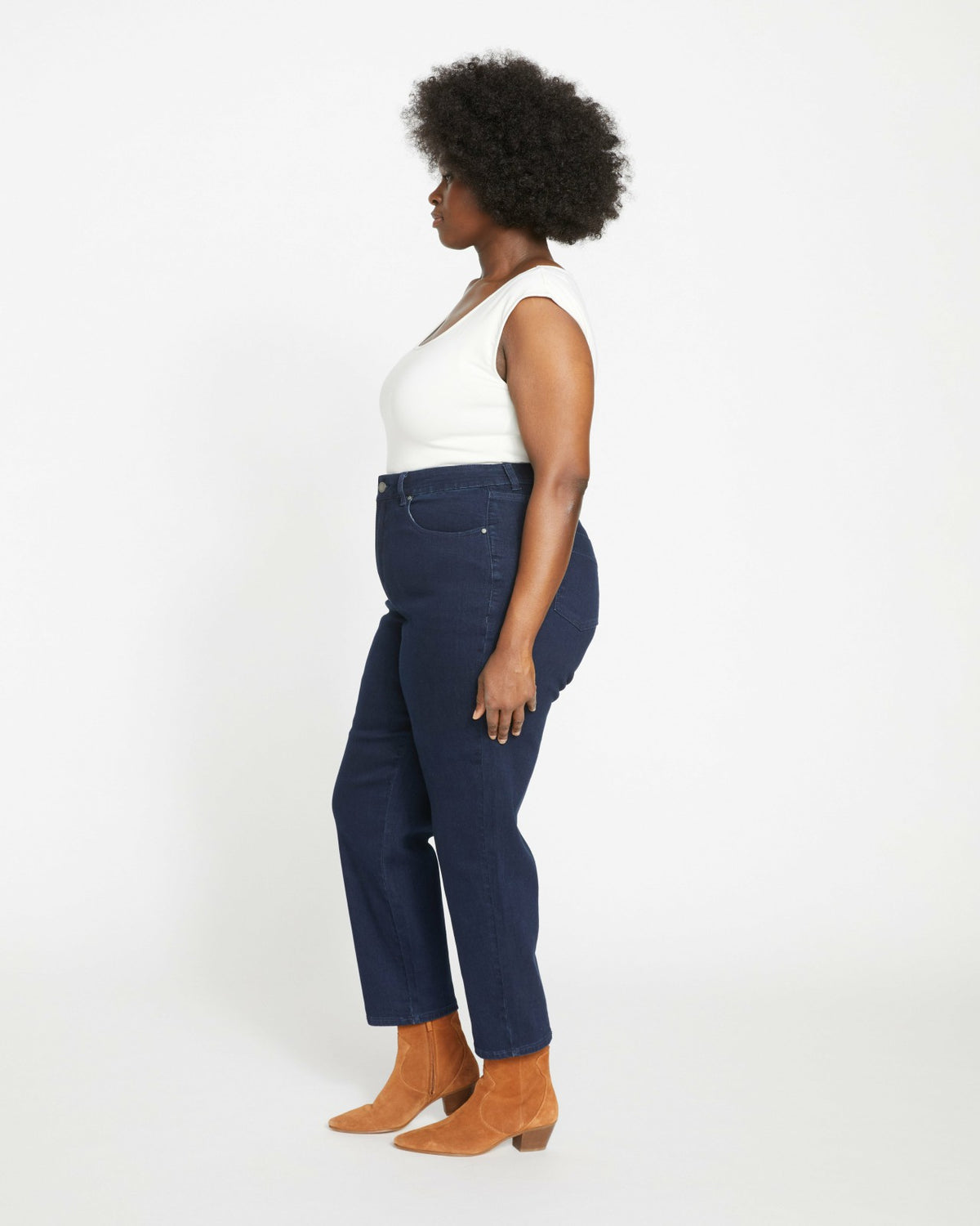 Dylan High Rise Tapered Jeans 29 Inch - Dark Indigo | Universal Standard