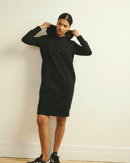 Bree Hooded Sweatshirt Dress - Black | Universal Standard