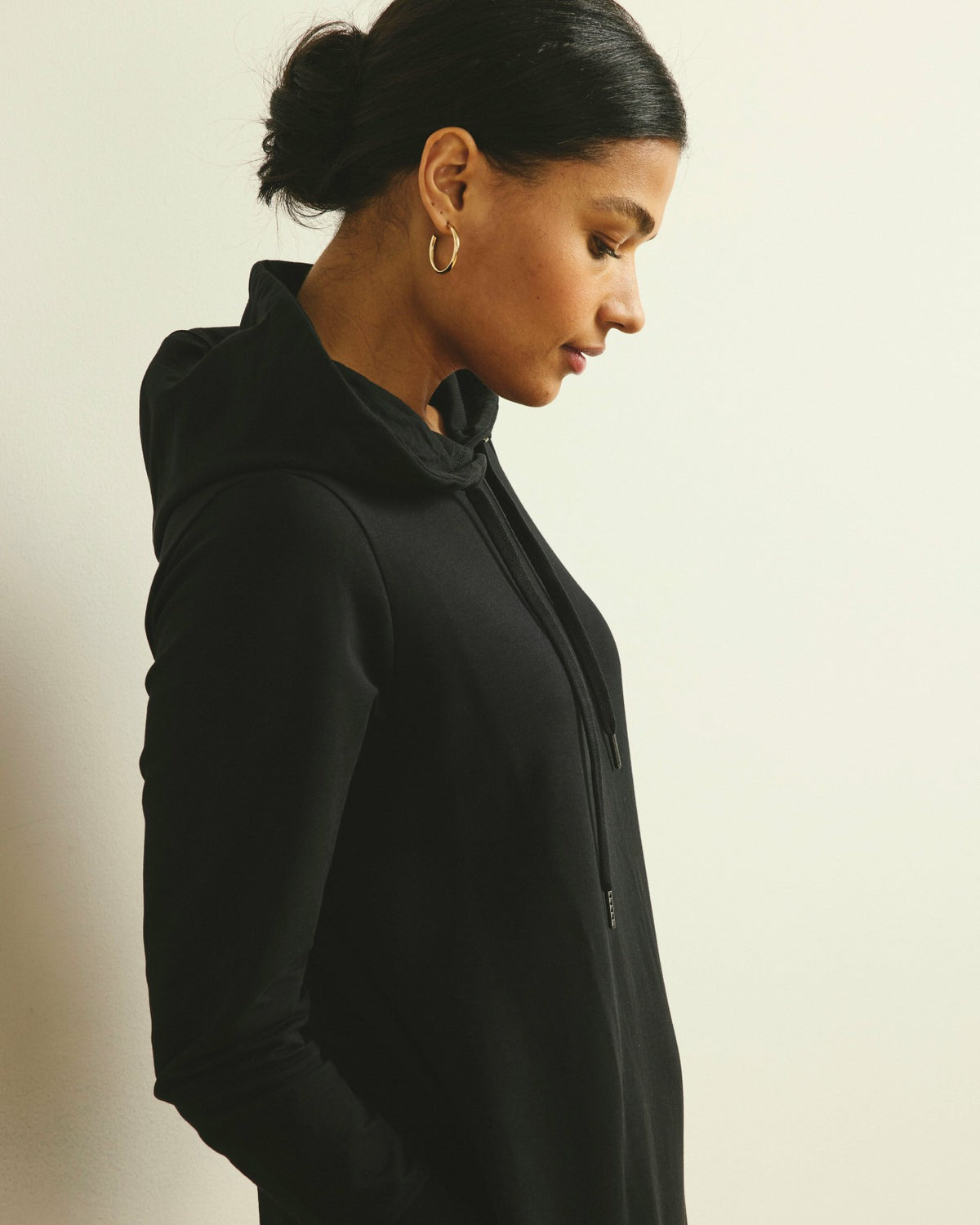 Bree Hooded Sweatshirt Dress - Black | Universal Standard