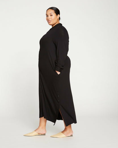 Sally Liquid Jersey Shirt Dress - Black | Universal Standard