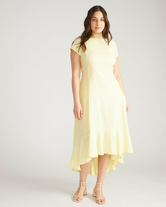 Sunset Linen Blend Flounce Dress - Twinkle | Universal Standard