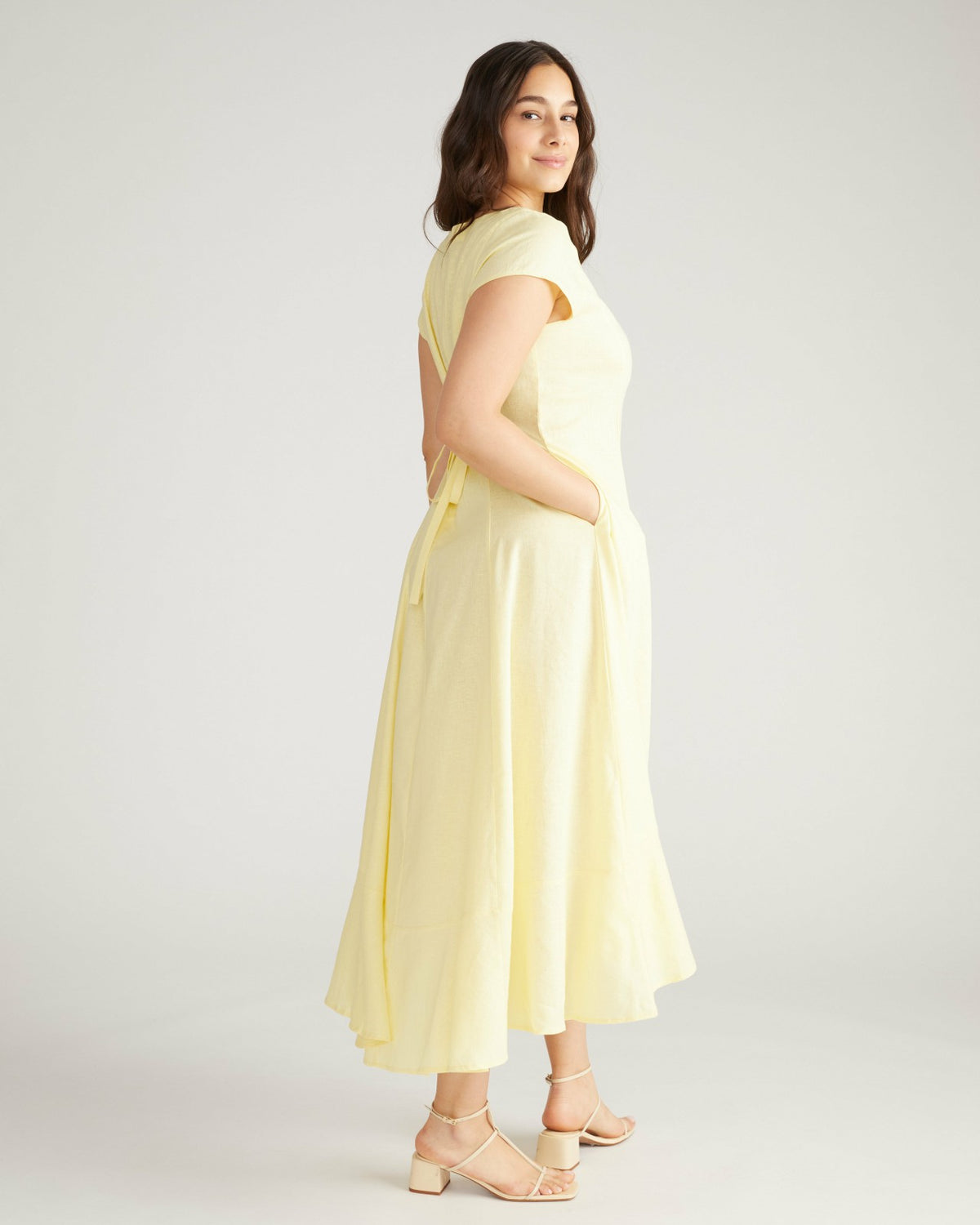 Sunset Linen Blend Flounce Dress - Twinkle | Universal Standard