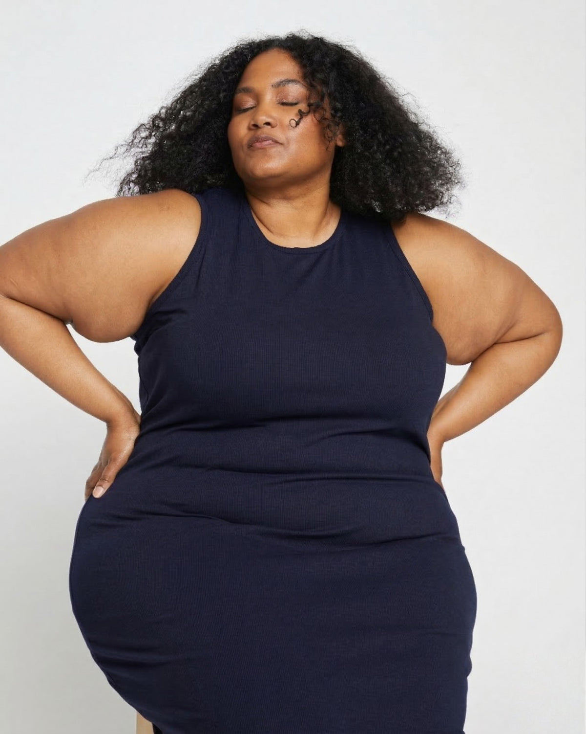 Cai High Neck Tank Dress - Midnight | Universal Standard