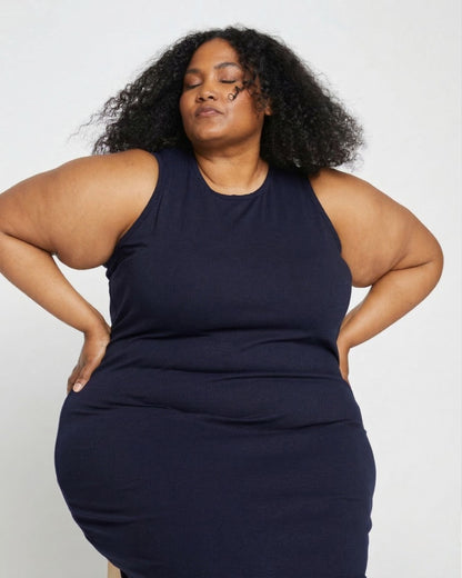 Cai High Neck Tank Dress - Midnight | Universal Standard