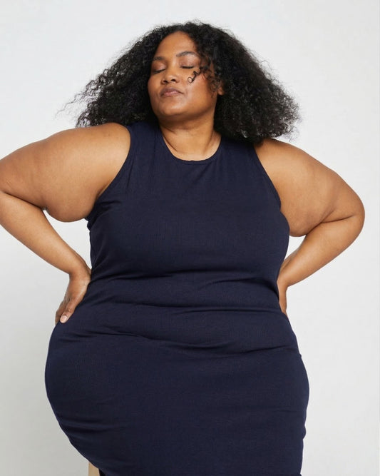 Cai High Neck Tank Dress - Midnight | Universal Standard