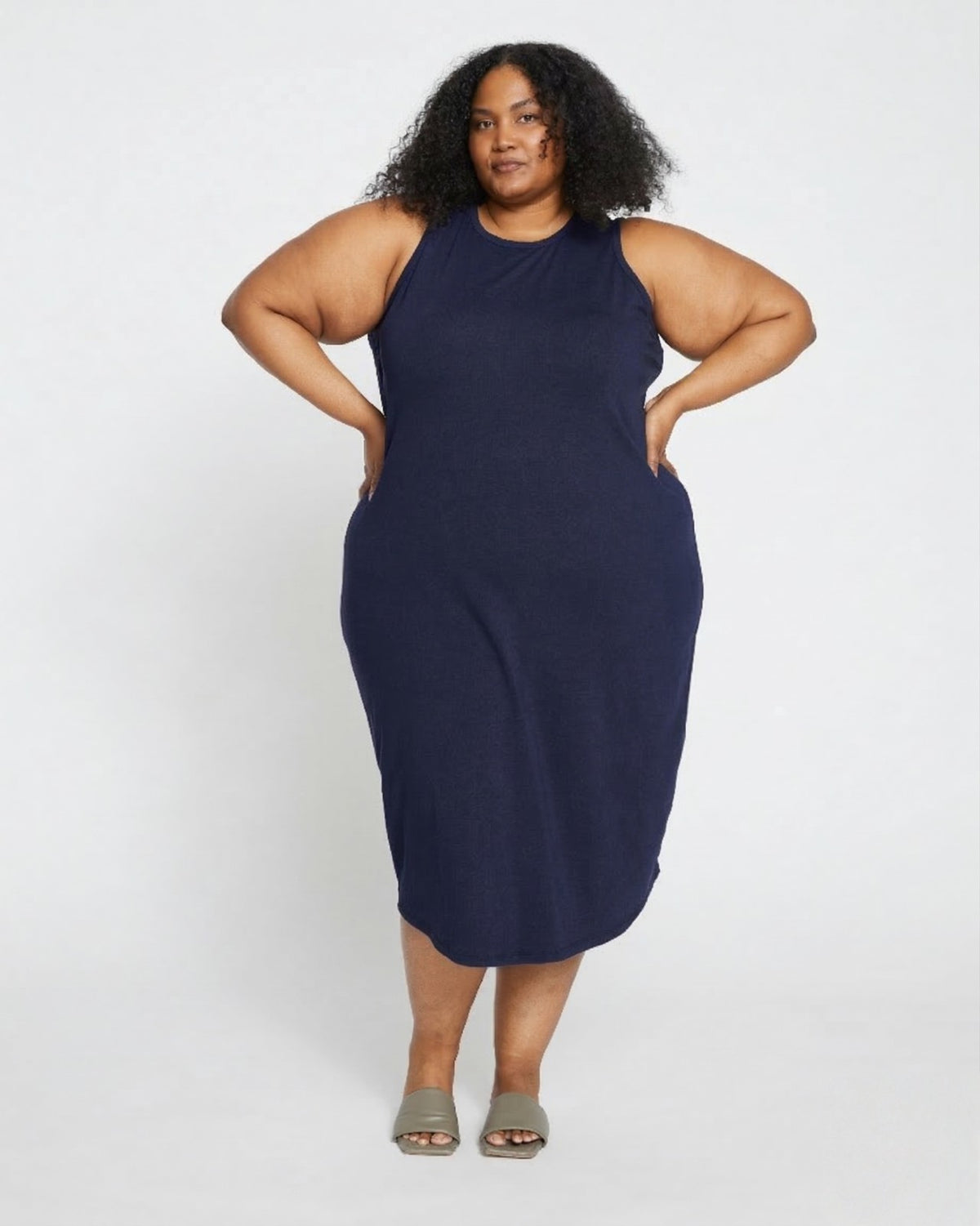 Cai High Neck Tank Dress - Midnight | Universal Standard
