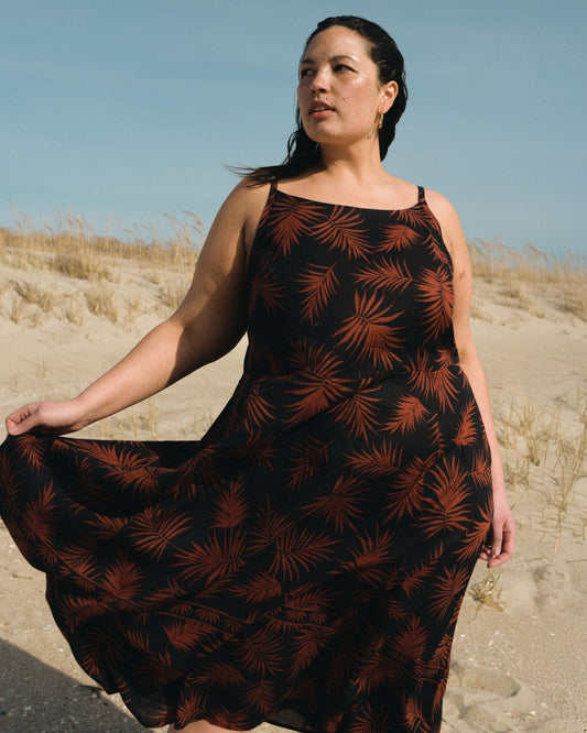Kuki Linen Blend Midi Dress - Bohem Print | Universal Standard