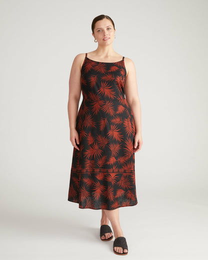 Kuki Linen Blend Midi Dress - Bohem Print | Universal Standard