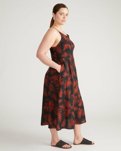 Kuki Linen Blend Midi Dress - Bohem Print | Universal Standard