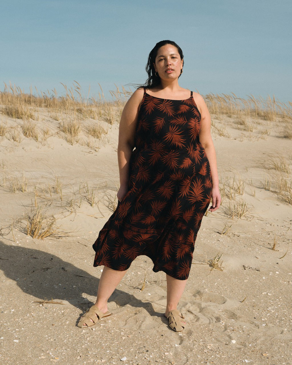Kuki Linen Blend Midi Dress - Bohem Print | Universal Standard
