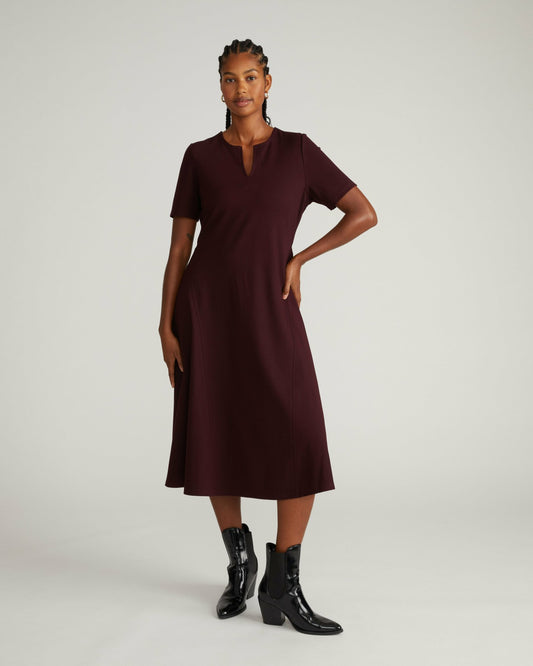 Saskia Ponte Dress - Black Cherry | Universal Standard