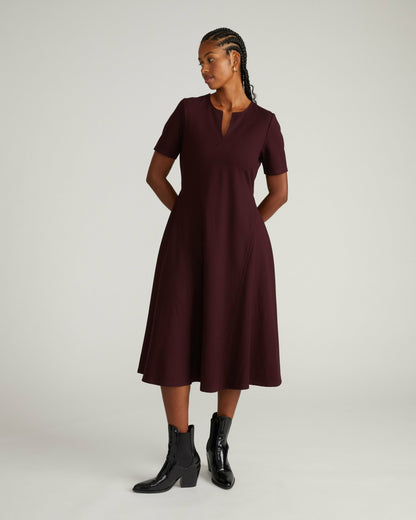 Saskia Ponte Dress - Black Cherry | Universal Standard