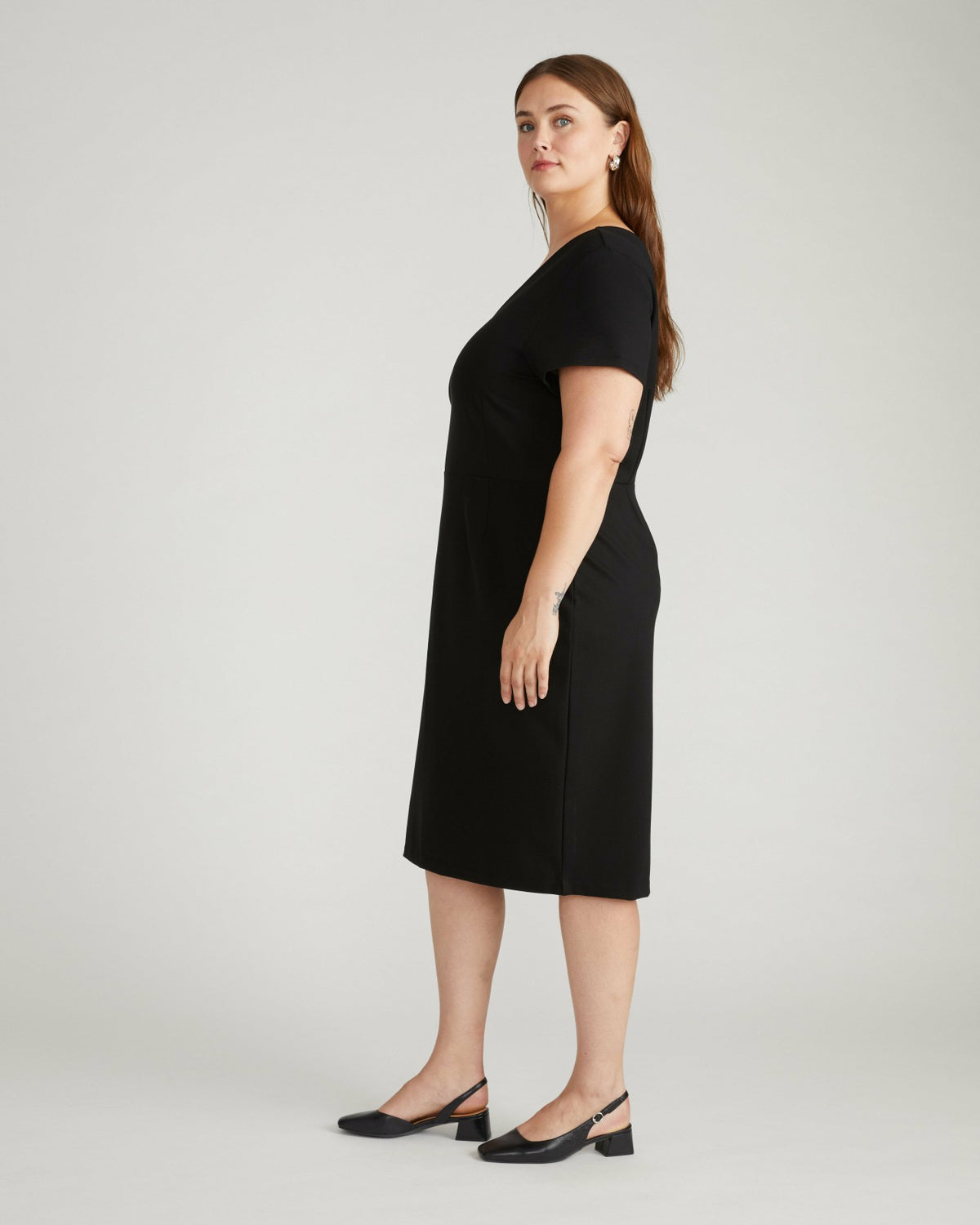 Executive V Neck Ponte Dress - Black | Universal Standard