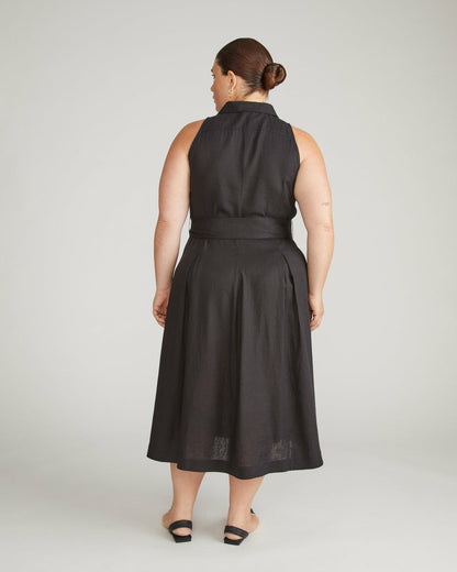 Adelaide Linen Blend Shirtdress - Black | Universal Standard