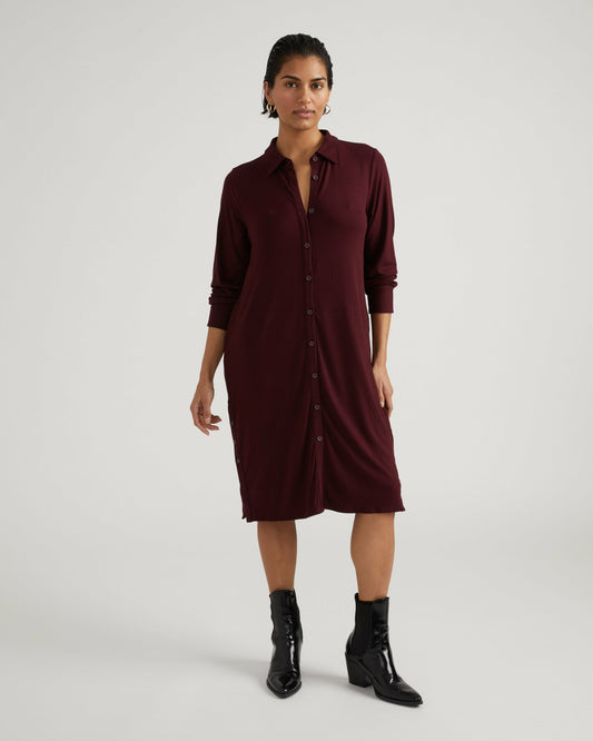 Marcie Liquid Jersey Dress - Black Cherry | Universal Standard