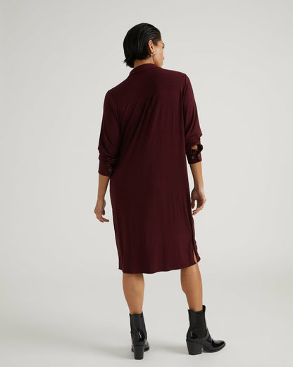 Marcie Liquid Jersey Dress - Black Cherry | Universal Standard