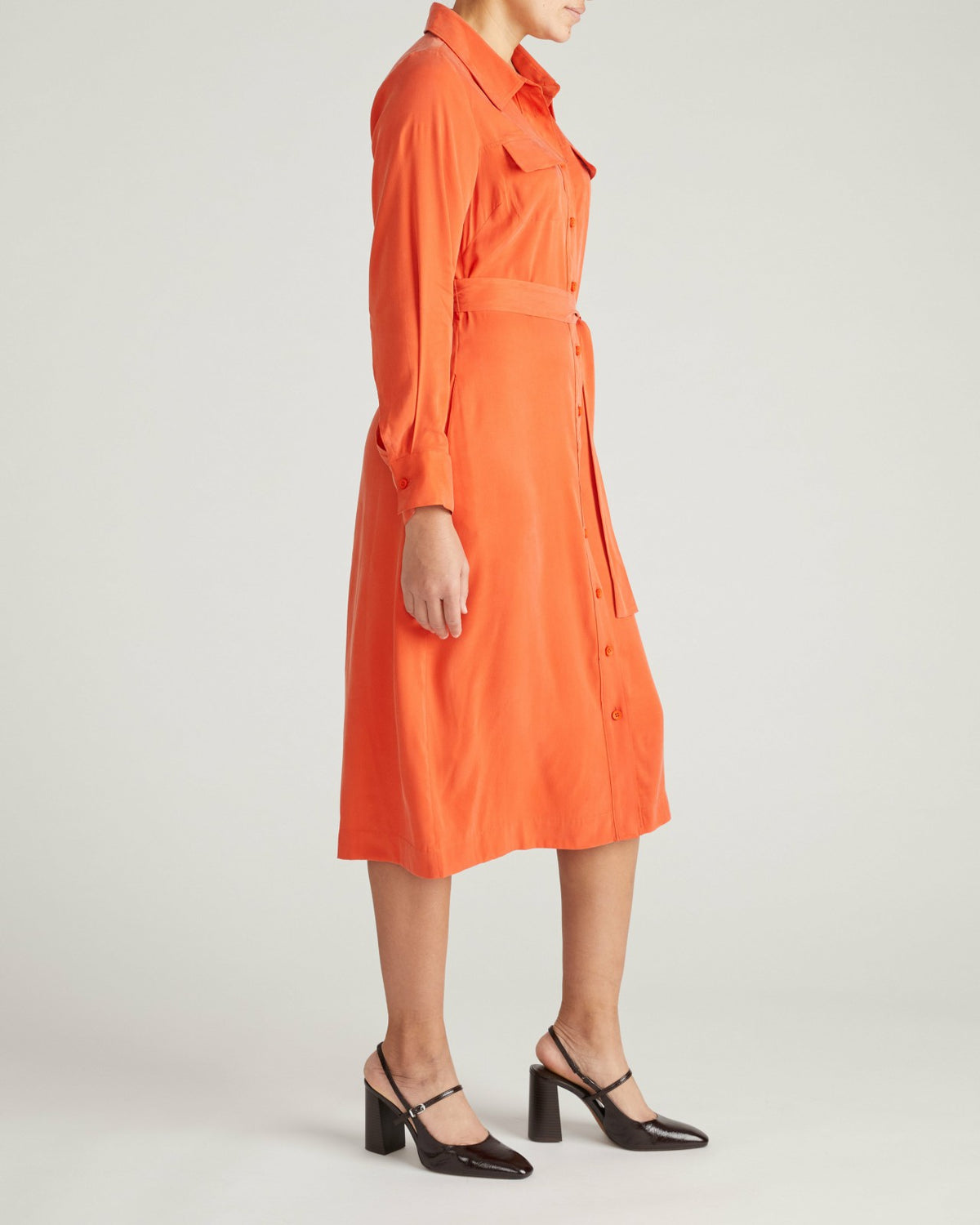 Cooling Stretch Cupro Savannah Dress - Orange Flame | Universal Standard