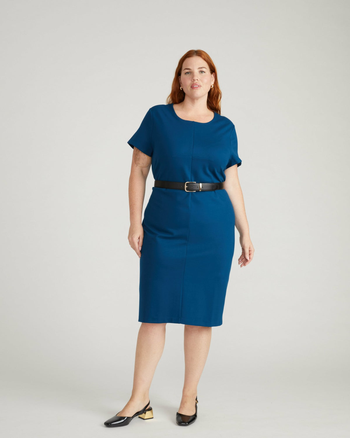 Executive Ponte Dress - Deep Teal | Universal Standard