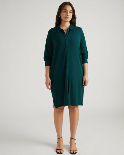 Marcie Liquid Jersey Dress - Forest Green | Universal Standard