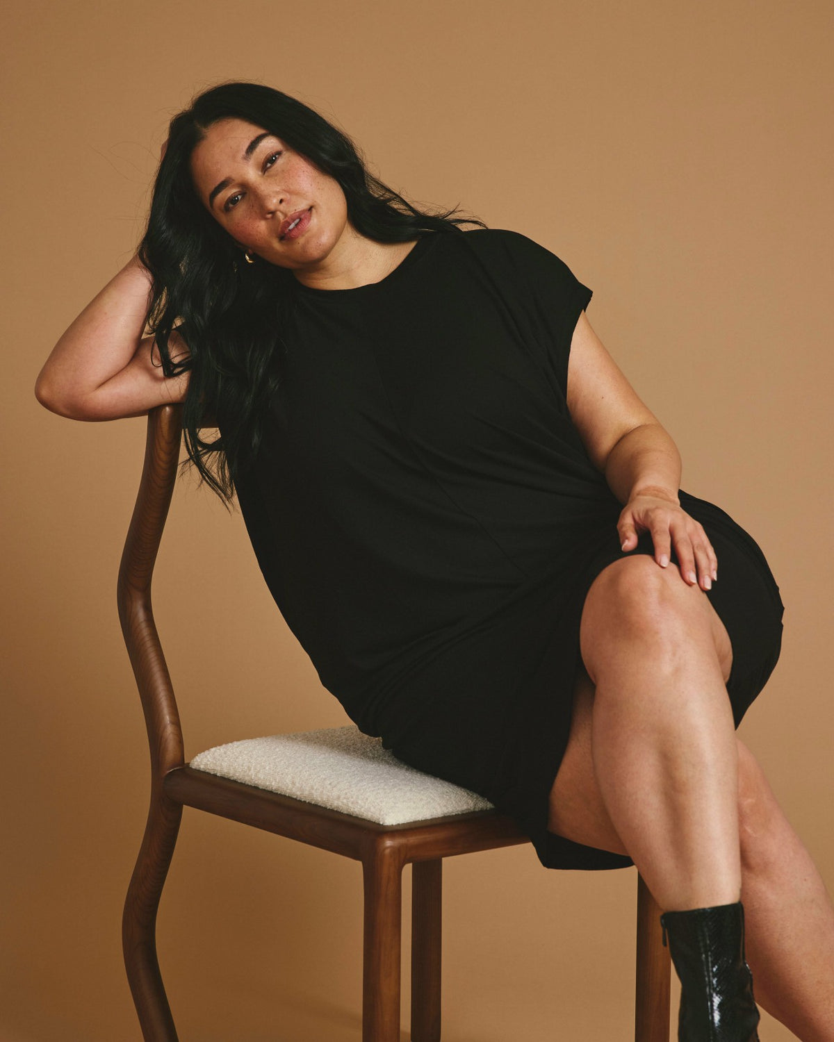 Carrea Relaxed Liquid Jersey Dress - Black | Universal Standard