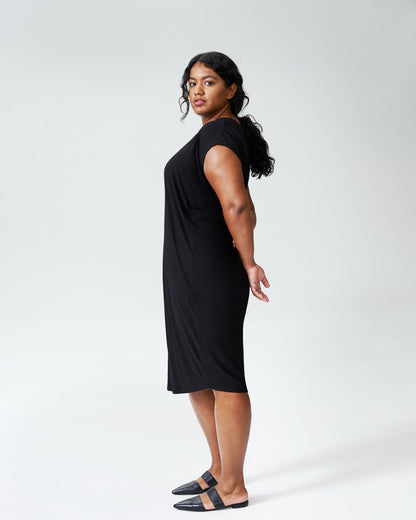 Carrea Relaxed Liquid Jersey Dress - Black | Universal Standard