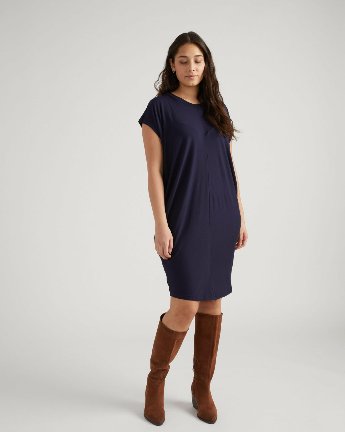 Carrea Relaxed Liquid Jersey Dress - Midnight | Universal Standard