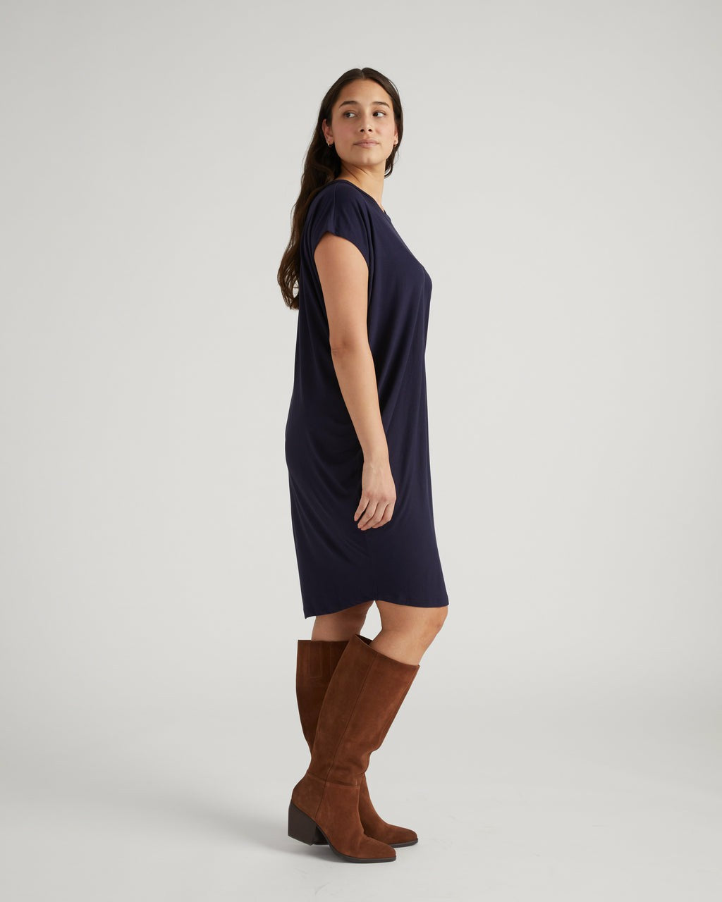 Carrea Relaxed Liquid Jersey Dress - Midnight | Universal Standard