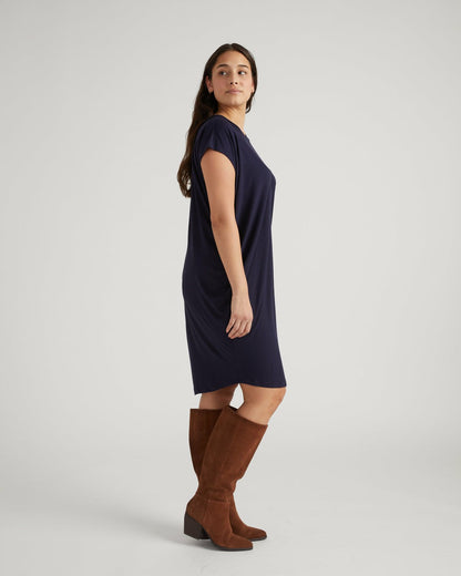 Carrea Relaxed Liquid Jersey Dress - Midnight | Universal Standard