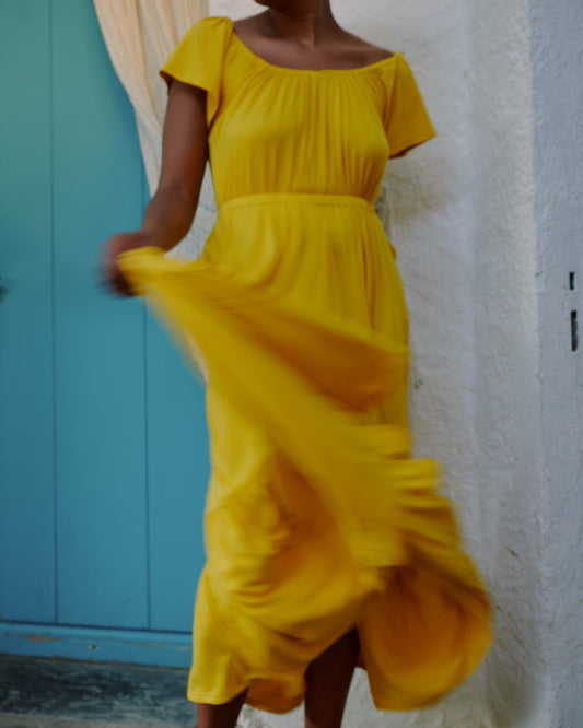 Kahlo Liquid Jersey Dress - Golden Hour | Universal Standard