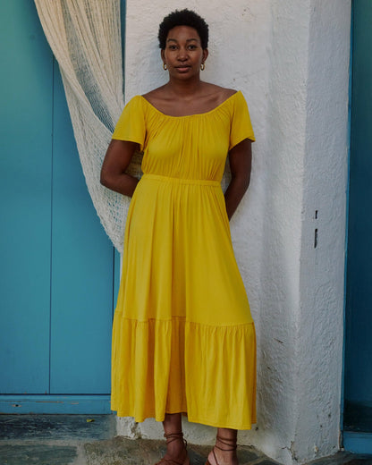 Kahlo Liquid Jersey Dress - Golden Hour | Universal Standard