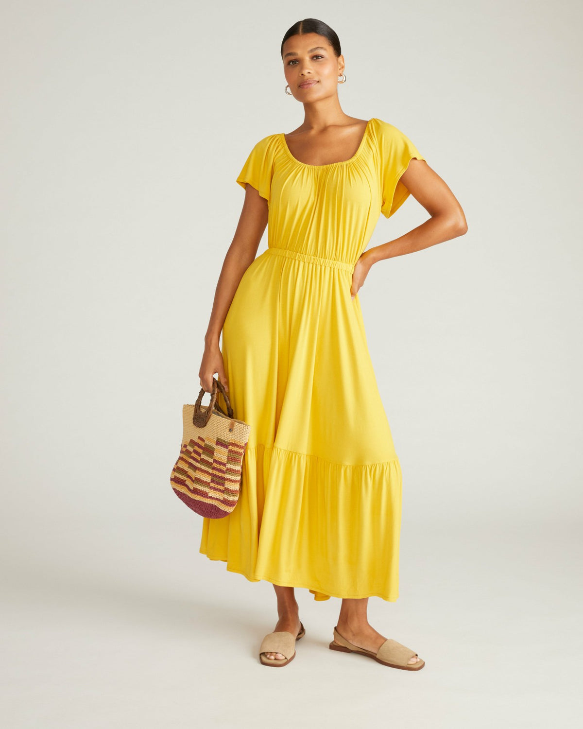 Kahlo Liquid Jersey Dress - Golden Hour | Universal Standard